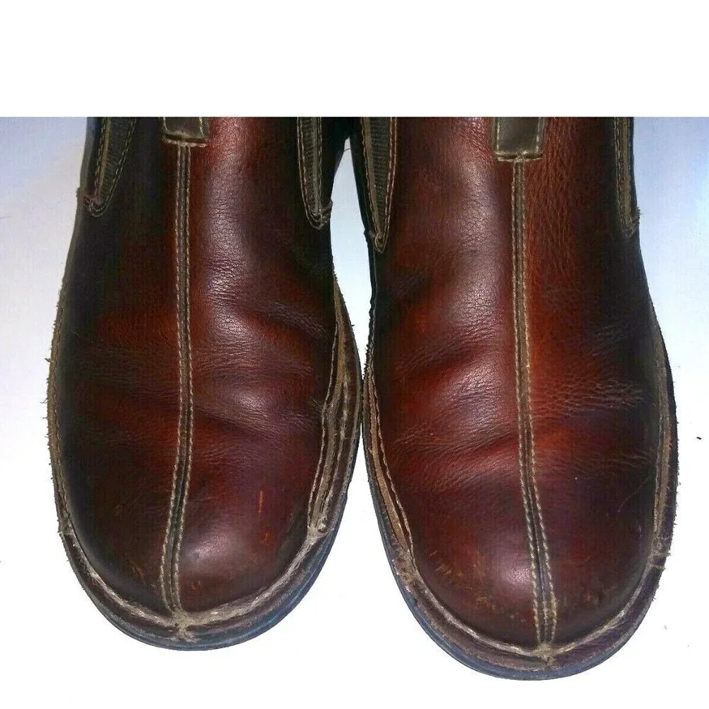 CLARKS LOAFERS mens 10M Leather Brown COTRELL Round Toe Slip On Shoes 78538 EUC